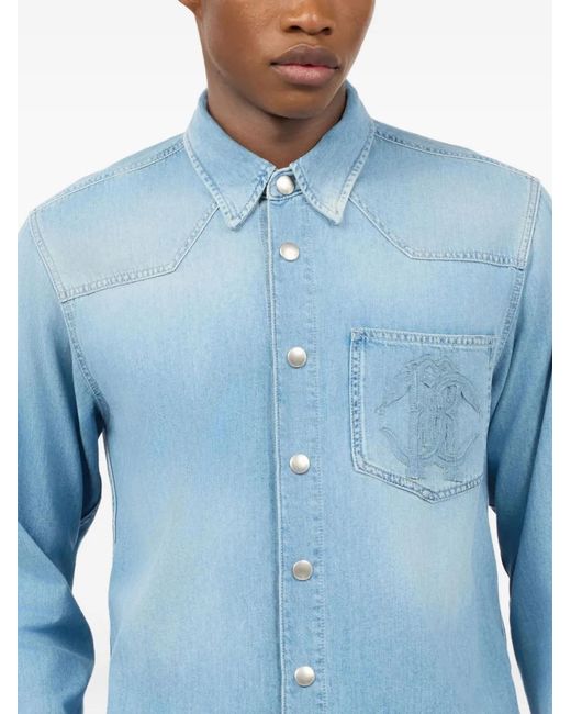 Roberto Cavalli Denim Overhemd in het Blue voor heren