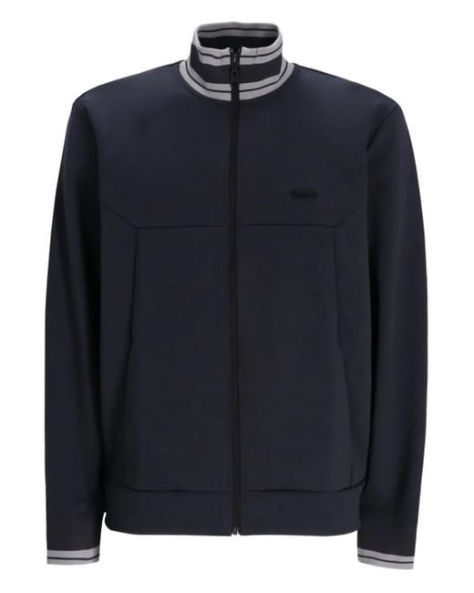 Maglione Con Zip di Boss in Blue da Uomo