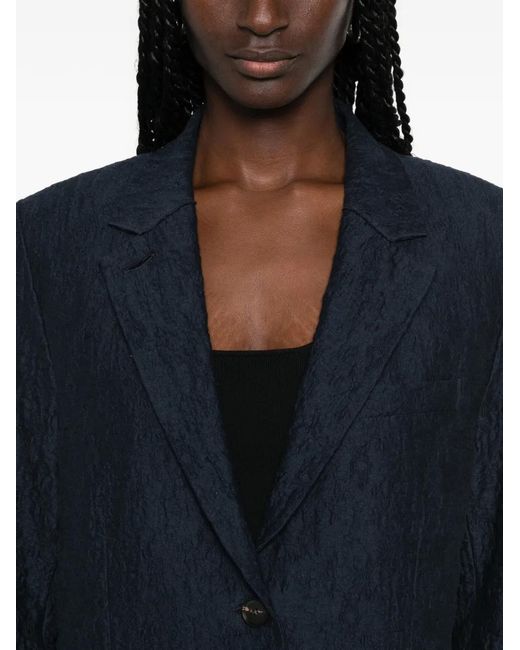 Harris Wharf London Blue Single-Breasted Textured Cotton Blazer