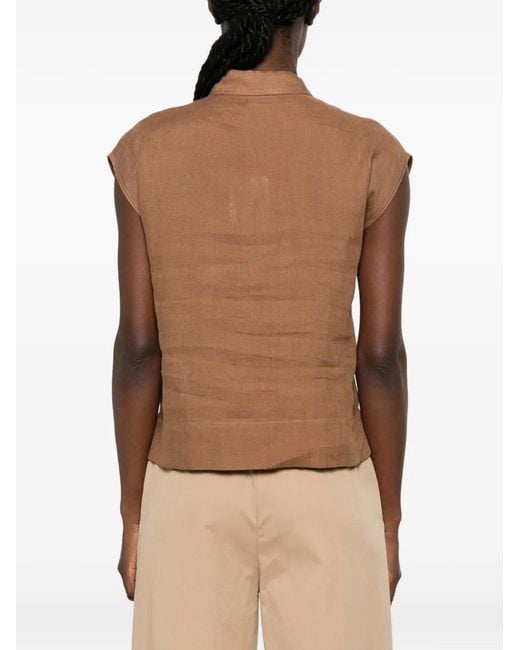 Clips Brown Flap-Pockets Shirt