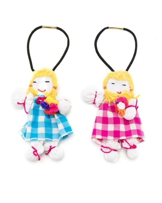 Amir Slama Purple Doll-Appliqué Hair Tie