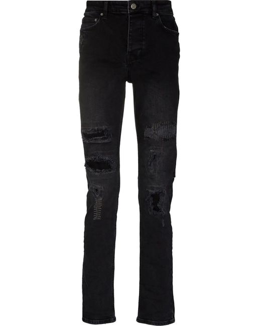 Ksubi Black Ether Trashed Organic Cotton Skinny Jeans for men