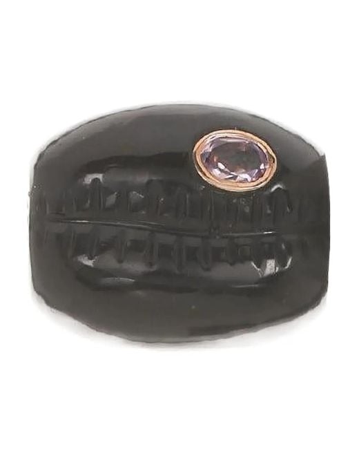 Dezso by Sara Beltran Gray 18K Rose Cowry Tiger-Eye And Garnet Bead Charm