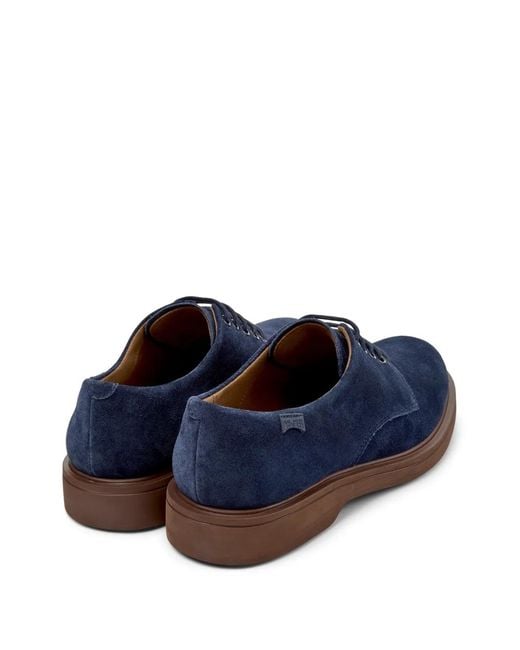 Camper Blue Norman Suede Lace-Up Derby Shoes for men