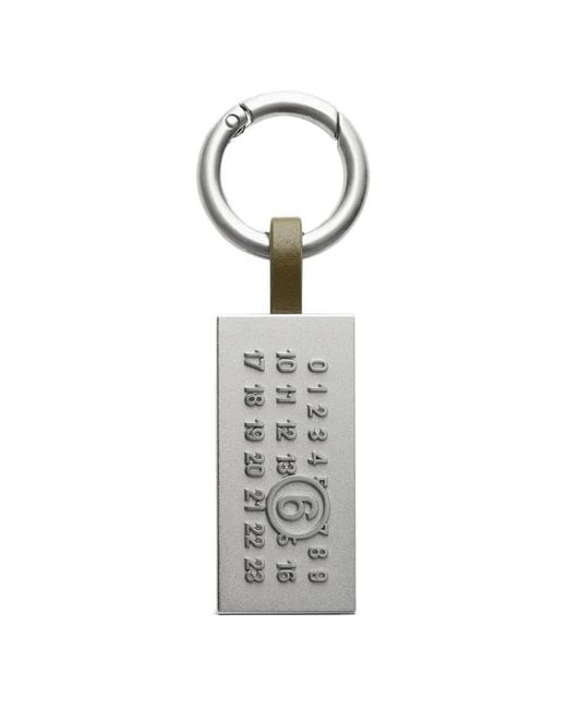 MM6 by Maison Margiela White Numeric Tag Keyring