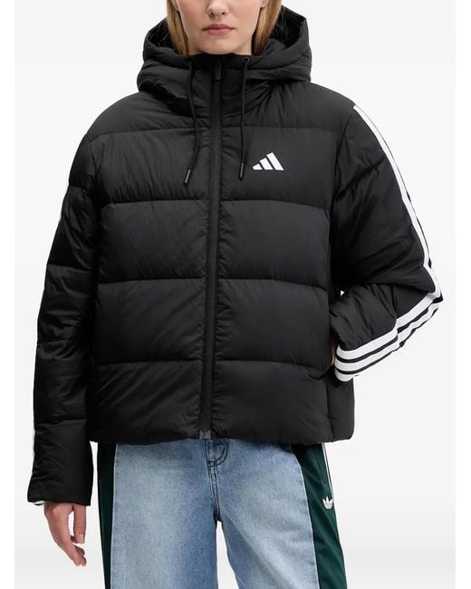 Adidas Black Logo-Detail Puffer Jacket