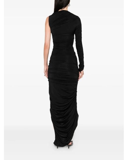 Robe Drapée À Design Asymétrique À Une Épaule Mugler en coloris Black