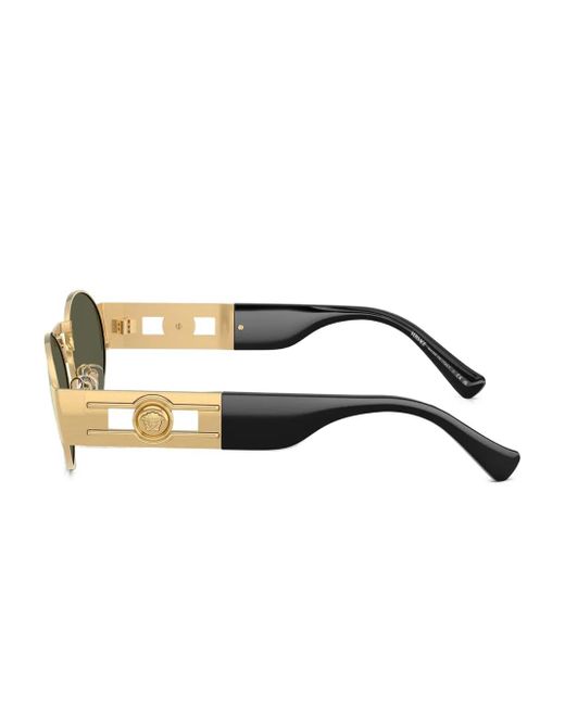 Versace Gray Oval-Frame Sunglasses for men