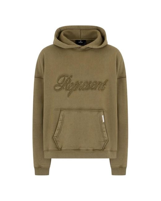 Represent Green Logo-Detail Hoodie for men