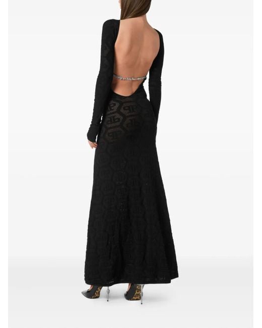 Philipp Plein Black Monogram Dress