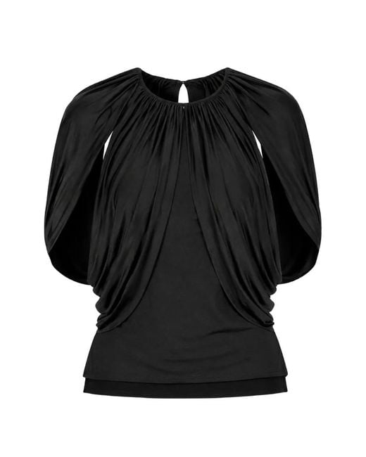 Anna October Black Evangeline Draped Blouse