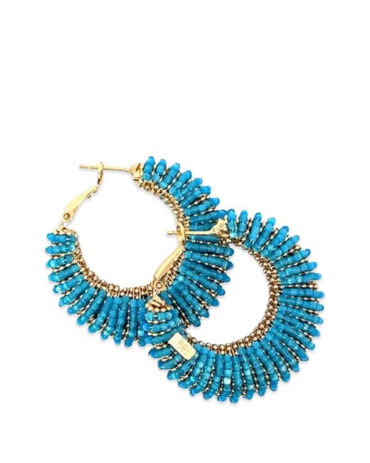 Gas Bijoux Blue Izzia Beaded Hoop Earrings