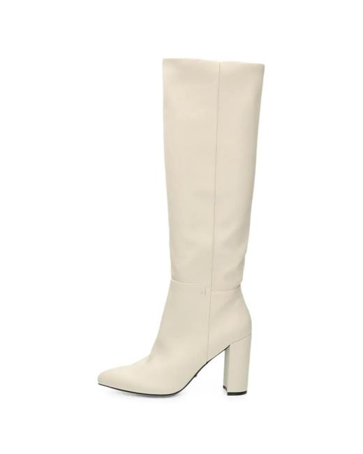 Mexx White Pointed-Toe Knee-High Boots