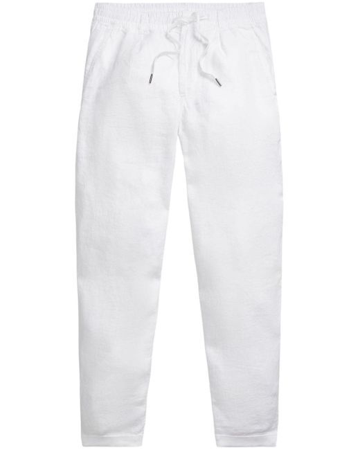 Polo Ralph Lauren White Drawstring-waist Linen Trousers for men