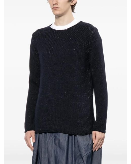 COMME DES GARÇON BLACK Blue Round-Neck Long-Sleeve Jumper