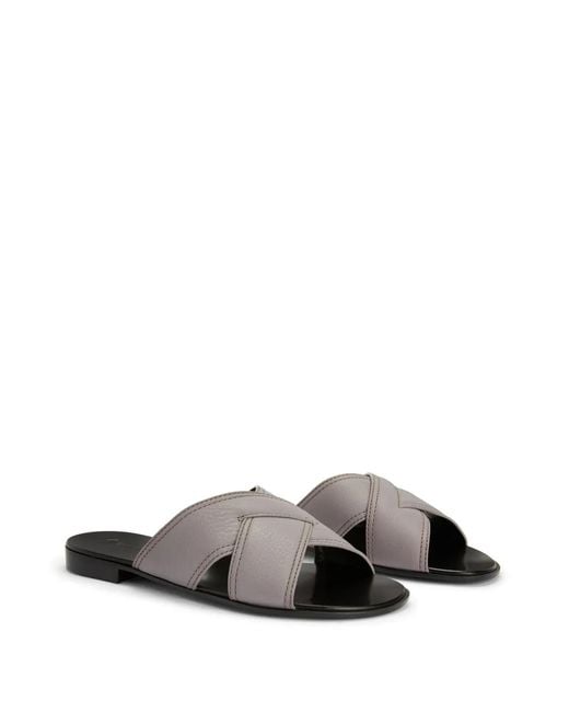 Giuseppe Zanotti Brown Flavio Crossover-Straps Leather Sandals for men