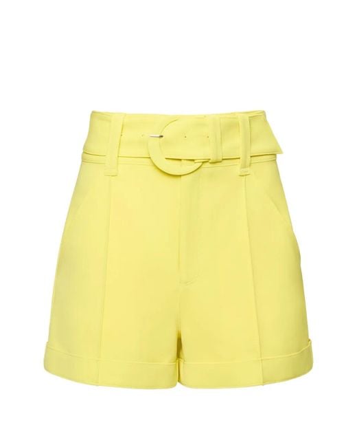 Cinq À Sept Yellow Aldi Belted Shorts