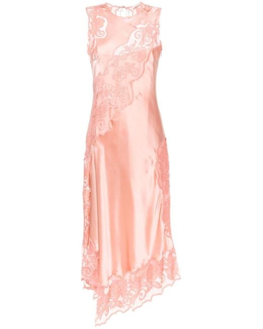 Ulla Johnson Kaia Floral-lace Silk Maxi Dress in het Pink