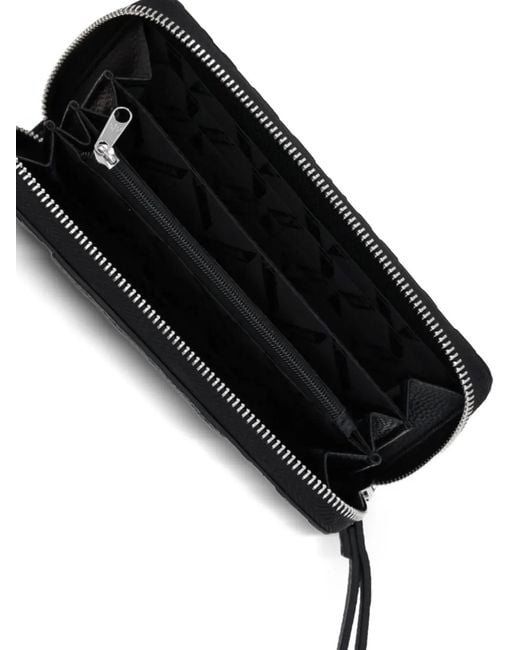 ARMANI EXCHANGE Black Logo-Embossed Continental Wallet