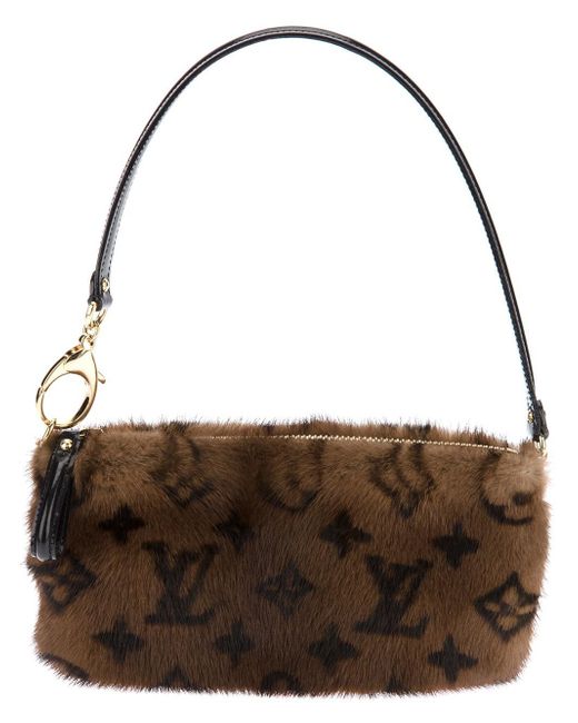 Louis Vuitton Brown Mink Fur Shoulder Bag