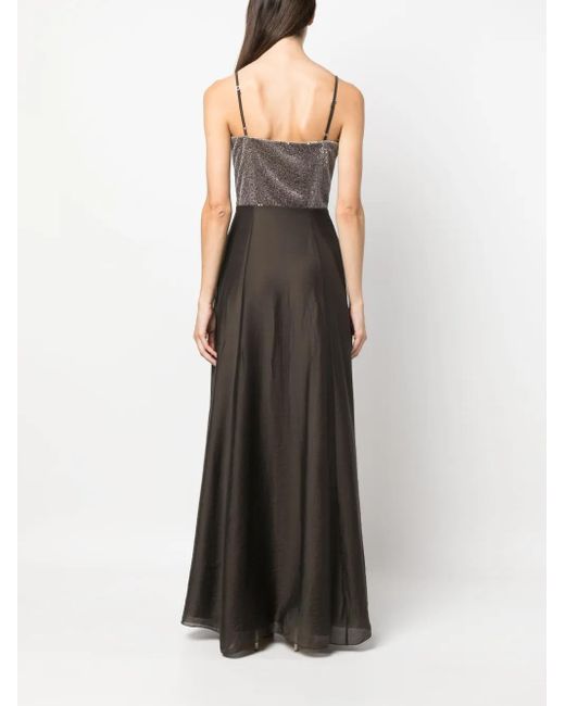 Peserico Brown Abendkleid Mit Pailletten