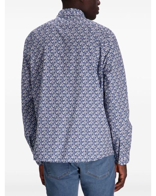 Boss Liam Hemd mit geometrischem Muster in Blue für Herren
