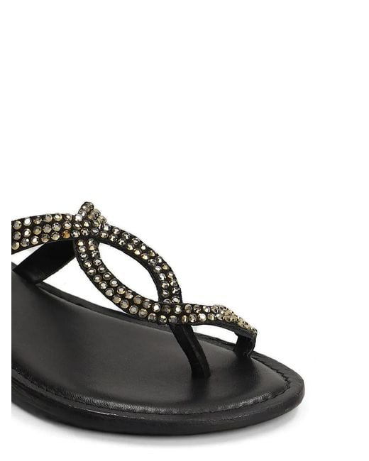 Fusion Black Crystal-Embellished Spiral Sandals