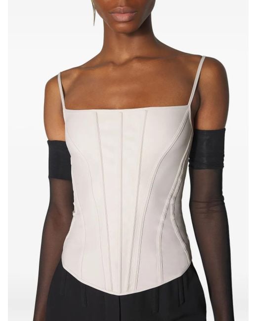 Mugler シームパネル コルセットトップ Black