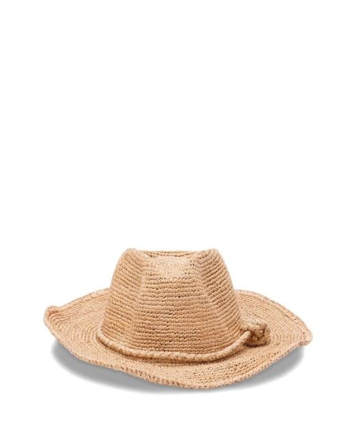 IBELIV Natural Knotted Raffia Hat
