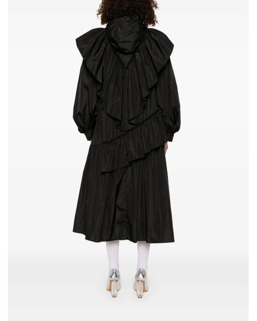 Simone Rocha Black Ruffle-Detail Coat