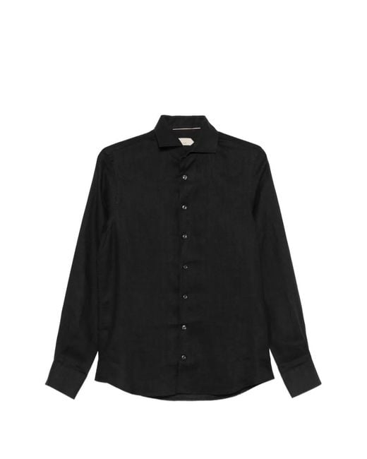 Aurélien Black Seaside Long-Sleeve Shirt for men