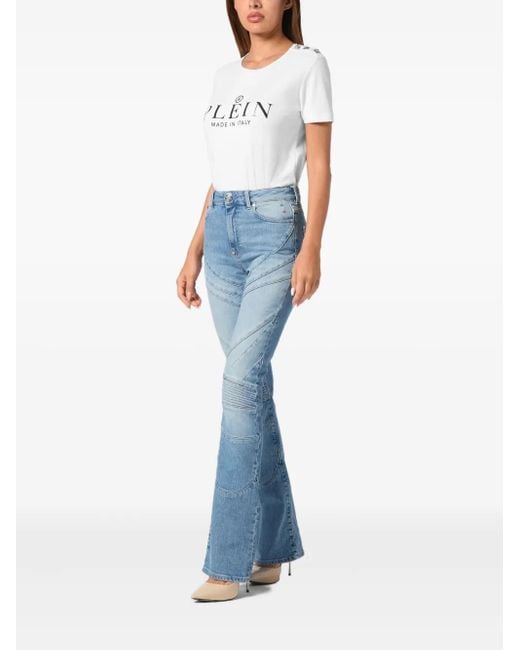 Philipp Plein Flared Jeans in het Blue