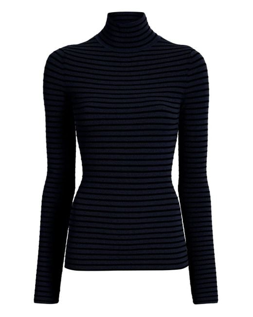 Proenza Schouler Blue Didi Striped Velvet Top
