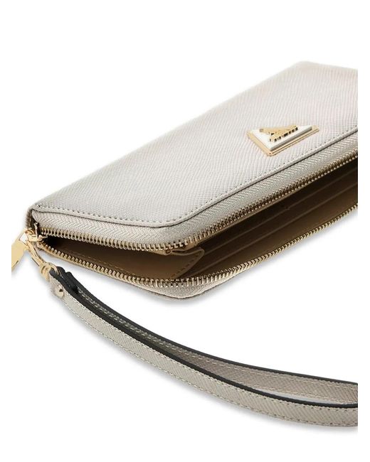 Cartera Laurel Maxi Con Logo Triangular Guess de color Natural