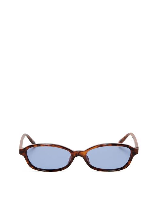 Le Specs Blue Honey Pot Tortoise Oval-Frame Sunglasses