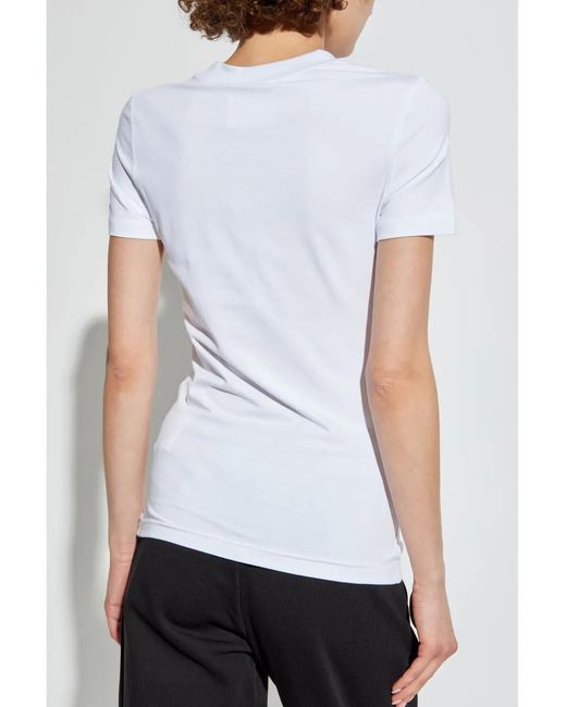 Versace Jeans Couture White Logo-Print T-Shirt