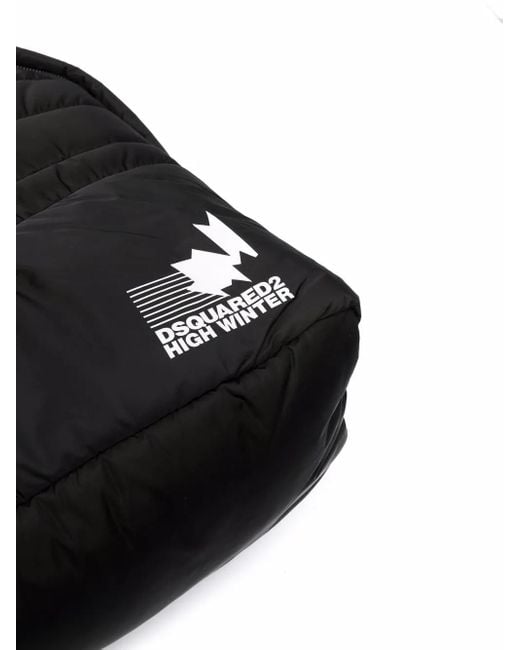 メンズ DSquared² ディースクエアード パデッド ロゴ バックパック Black