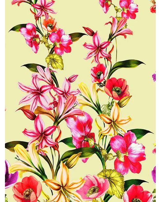 Charo Ruiz Metallic Solara Floral-Print Midi Dress