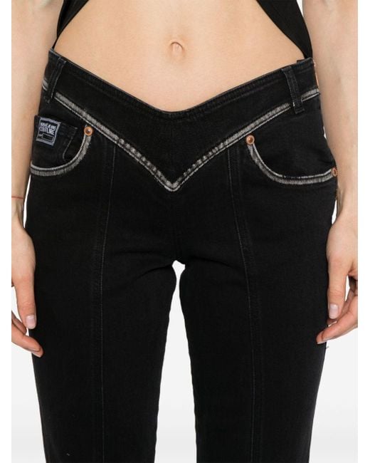 Versace Low Waist Flared Jeans in het Black