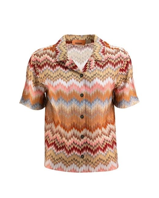 Missoni Pink Chevron-Patternerd Shirt