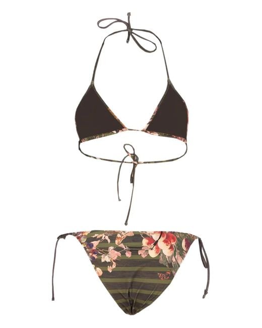 Jean Paul Gaultier White Floral-Print Bikini