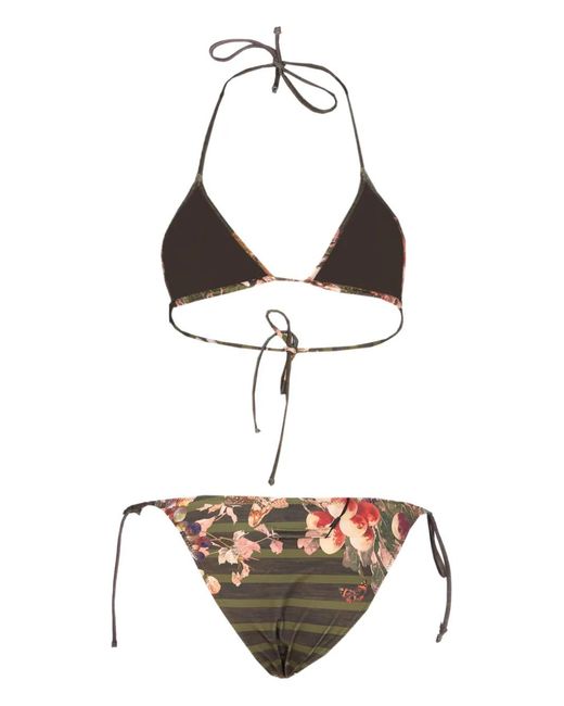 Jean Paul Gaultier White Floral-Print Bikini