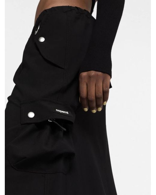Coperni Black Cargo Maxi Skirt