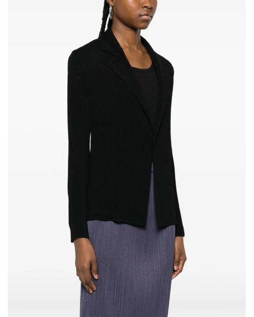 Issey Miyake Black Single-Breasted Jacket