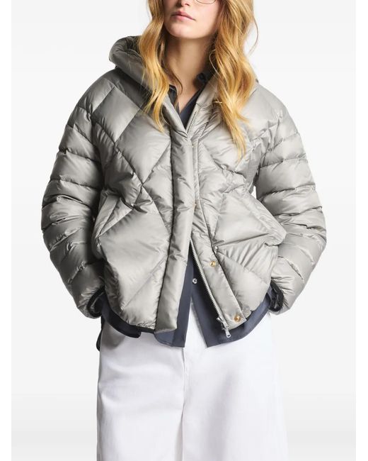 Fay Gray Argyle Quilted Hooded Jacket