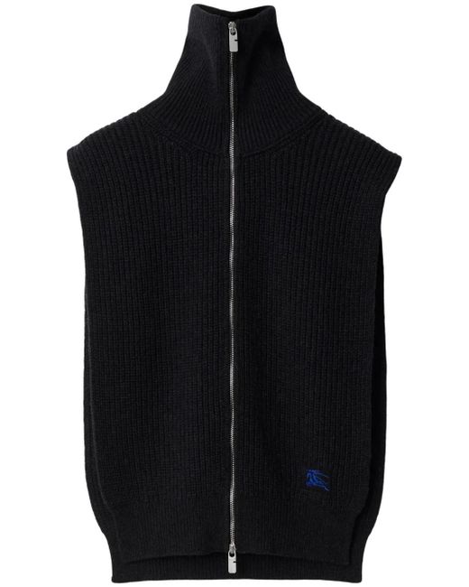 Burberry Black Zip-Up Cashmere Cape