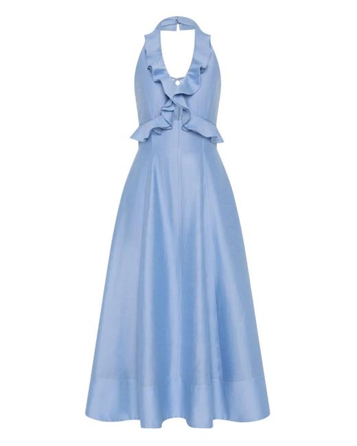 Robe Mi-Longue À Volants Rebecca Vallance en coloris Blue