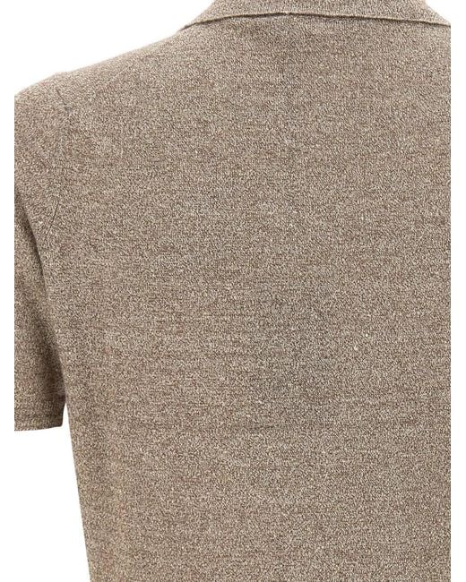 FILIPPO DE LAURENTIIS Gray Mélange Polo Shirt for men