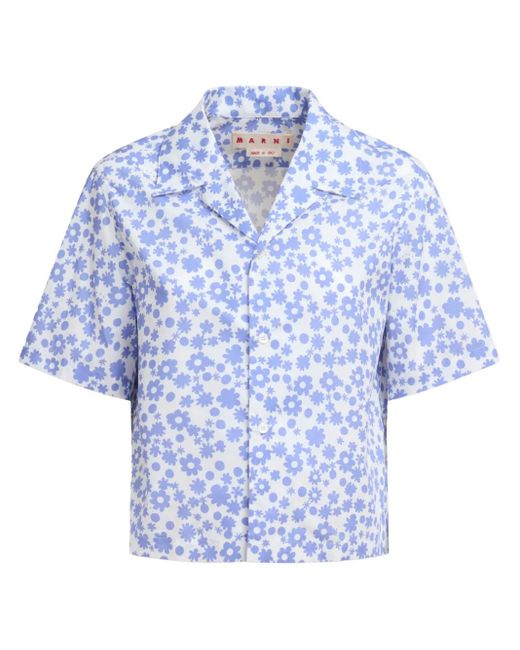 Camisa con estampado floral Marni de color Blue