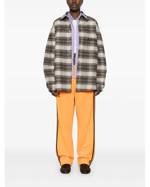 Martine Rose Gray Check-Pattern Overshirt